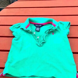 Five for 25 Ralph Lauren shirt with cap sleeves and ruffles  around the front